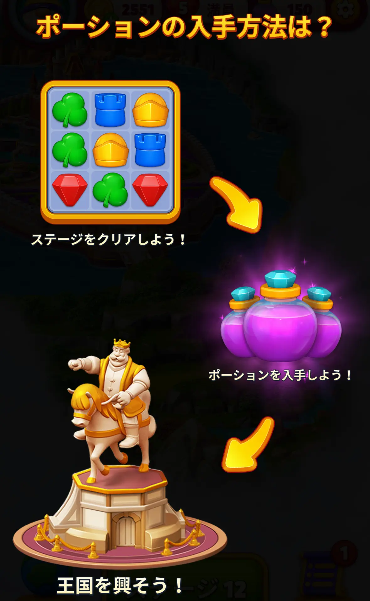 ロイヤルキングダム ポーションと王国発展